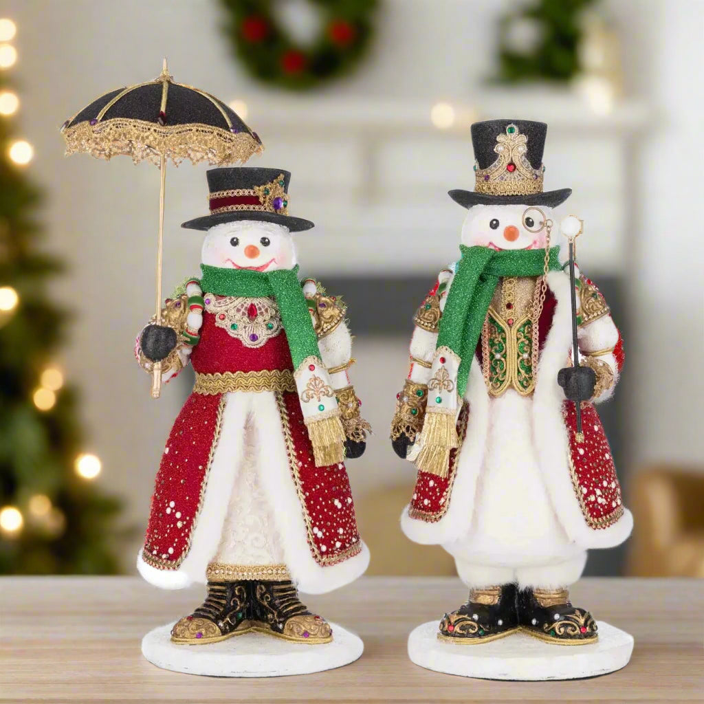 Katherine’s Collection Royal Christmas Ball set featuring Sir Frosty and Dame Icy in Victorian-style outfits, SKU 28-528813, GTIN 810187071379