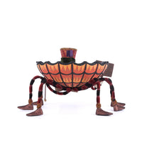Upside-down spider with web bowl, bow tie, and "Candy for Sale" sign – artisan decor