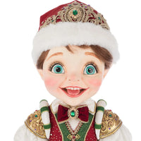 Katherine’s Collection William Wintersnap elf doll with North Pole-inspired clothing and heirloom-quality Christmas craftsmanship