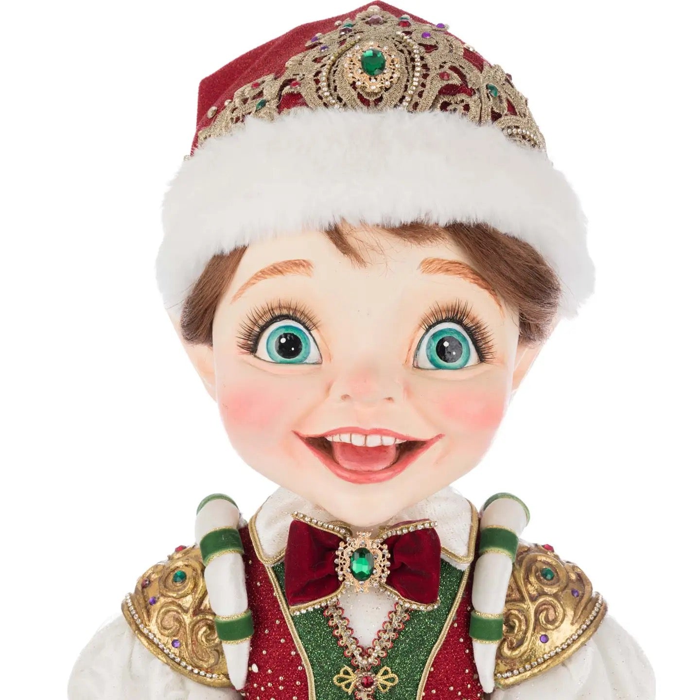 Katherine’s Collection William Wintersnap elf doll with North Pole-inspired clothing and heirloom-quality Christmas craftsmanship