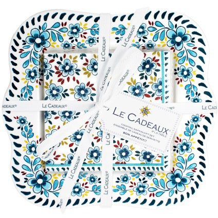 Madrid-turquoise-cocktail-napkin-holder-gift-set