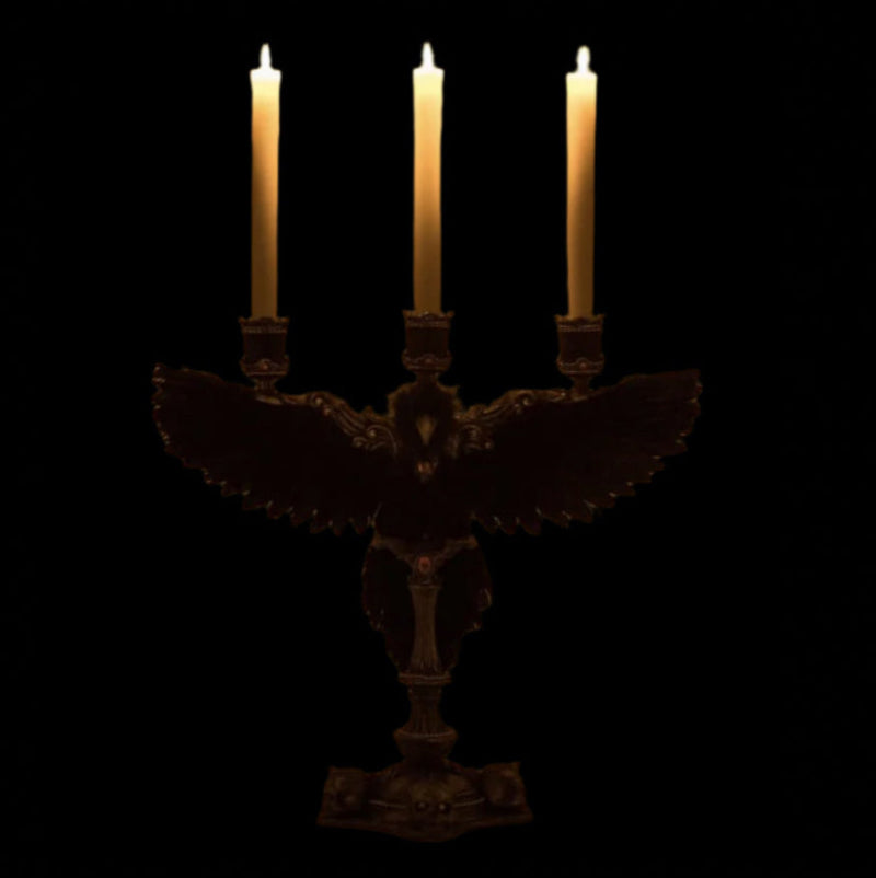 lit+for+night+28-528618+Katheries+Collection+Macabre+Crow+Candelabra+The+Macabre+Halloween+Decor+Collection+2025