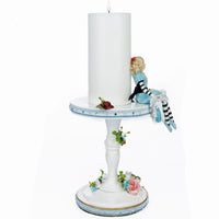Katherine's Collection Tiny Blue Alice Pastel Candle – Artistic Pillar Design (SKU 28-428138 | GTIN 810074126960) right side view