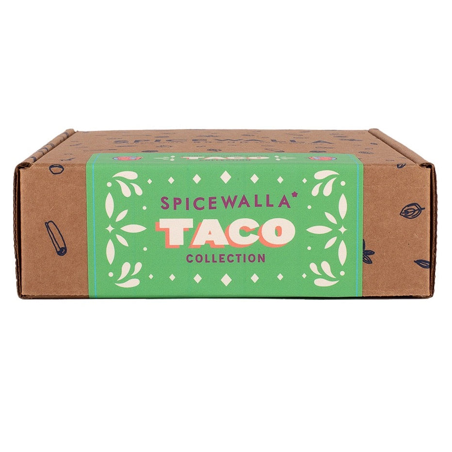Gourmet taco seasoning blends featuring Carne Asada, Al Pastor, and Pescado Verde from Spicewalla