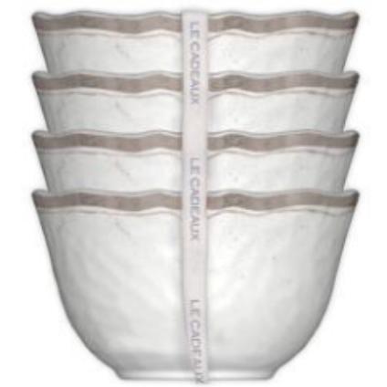 Le Cadeaux Rustica Antique White Dessert Bowls Set