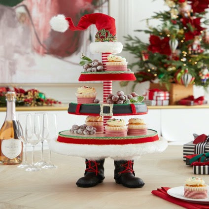 Katherines Collection Santa Claus Boot Tiered Serving Tray 28