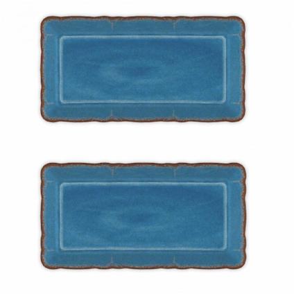 Antiqua Blue Biscuit Tray Set Item 297ATQB