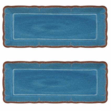 Antiqua Blue Baguette Tray Set 298ATQB