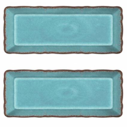 Antiqua Turquoise Baguette Tray Set 298TURQ