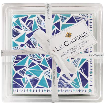 Le Cadeaux Santorini Acrylic Holder and Cocktail Napkin Set