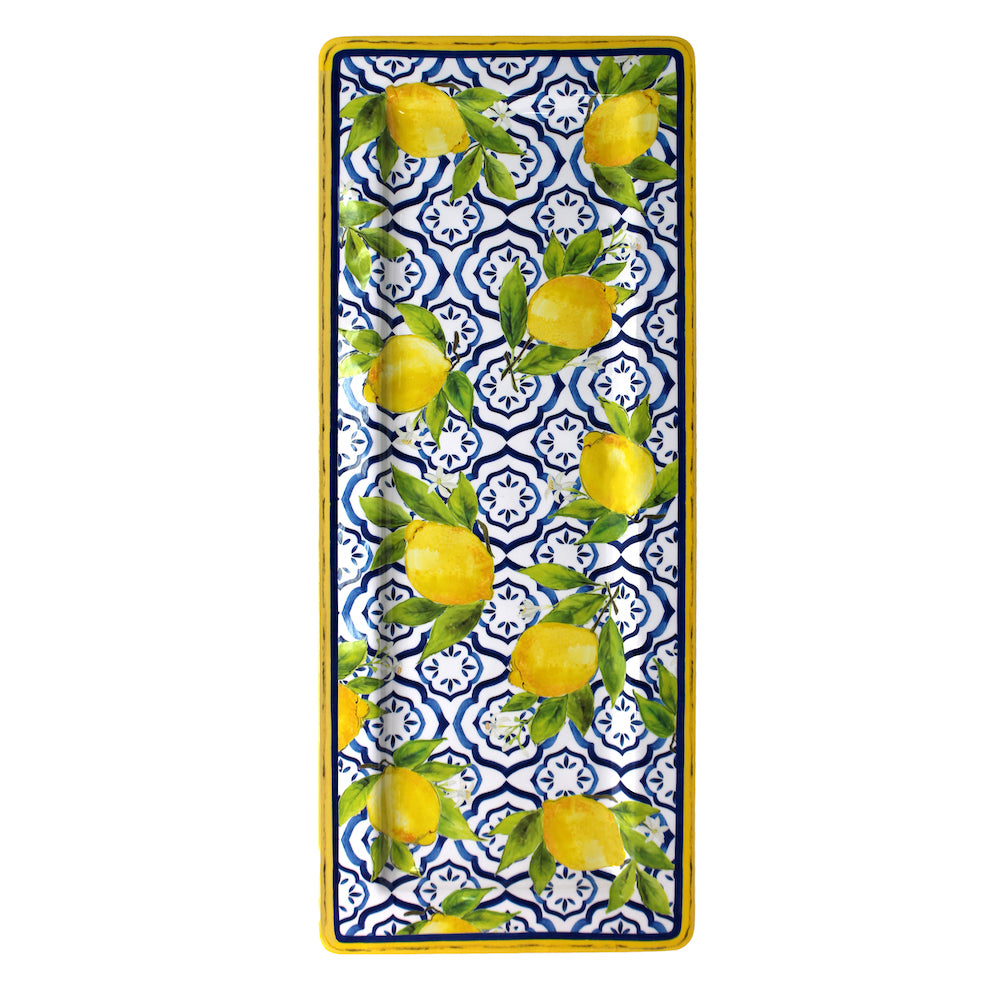 le-cadeaux-201PAL-Palermo-18"-x-7"-Platters-lemon-lemons-serving-appetizer-rectangle-melamine-dessert