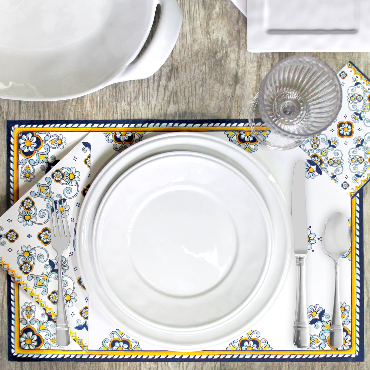 Le-Cadeaux-Place-Matts-Mat-Matt-Dinner-Napkins-Natale-Noe-Marrakech-Allegra-Red-Capri-Benidorm-Florence-Rooster-Yellow-Blue-Havana-Madrid-Turquoise