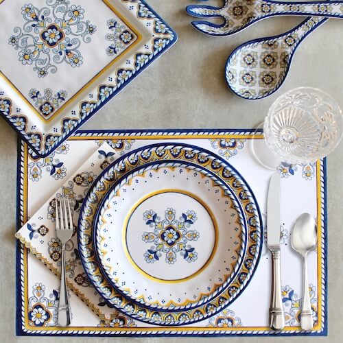 le-cadeaux-sorrento-square-serving-platter-salad-server-dinner-plate-salad-plate-cereal-bowl-appetizer-plates