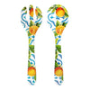 The salad server set includes one serving spoon and one serving fork, both 13.75" long.