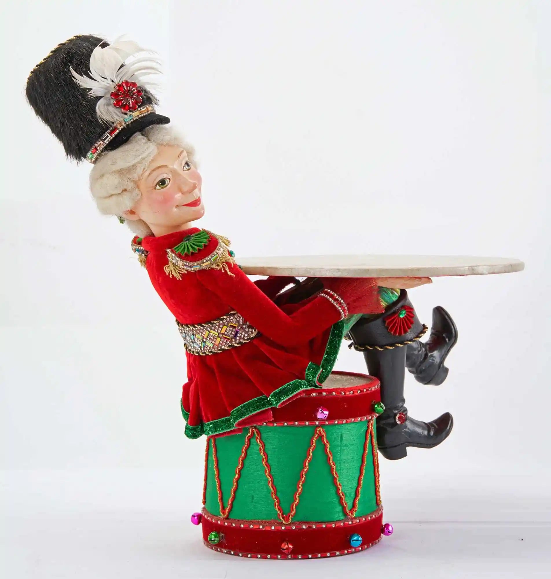 Nutcracker Sitting On Drum Dessert Stand
