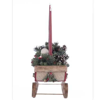 front-view-of-28-428265-katherines-collection-North-Country-Christmas-Sleigh-Candle-Holder