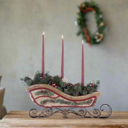 North Country Christmas Sleigh Candle Holder 28-428265 - Thumbnail 5
