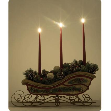 North Country Christmas Sleigh Candle Holder 28-428265 - Thumbnail 3