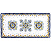 297SOR Decorative Le Cadeaux Sorento rectangular plate with floral patterns on a white background