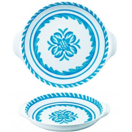 387SCT+le+cadeaux+Sicily+Teal+Small+Shallow+Handled+Bowl+810056676698