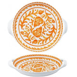 388SCO+Le+cadeaux+Sicily+Orange+Large+Shallow+Handled+Bowl+810056676704