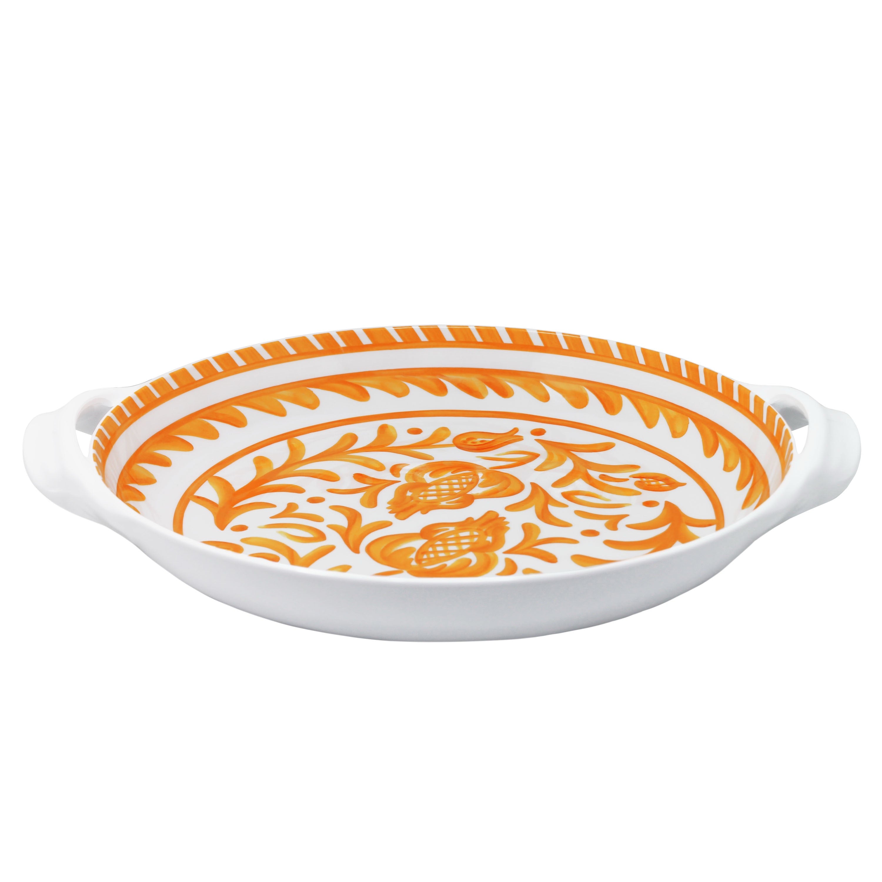 Sicily Orange Large Two Handle Serving Bowl - Thumbnail 2