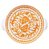 Decorative le cadeaux Sicily orange serving bowl with orange floral pattern on a white background top view