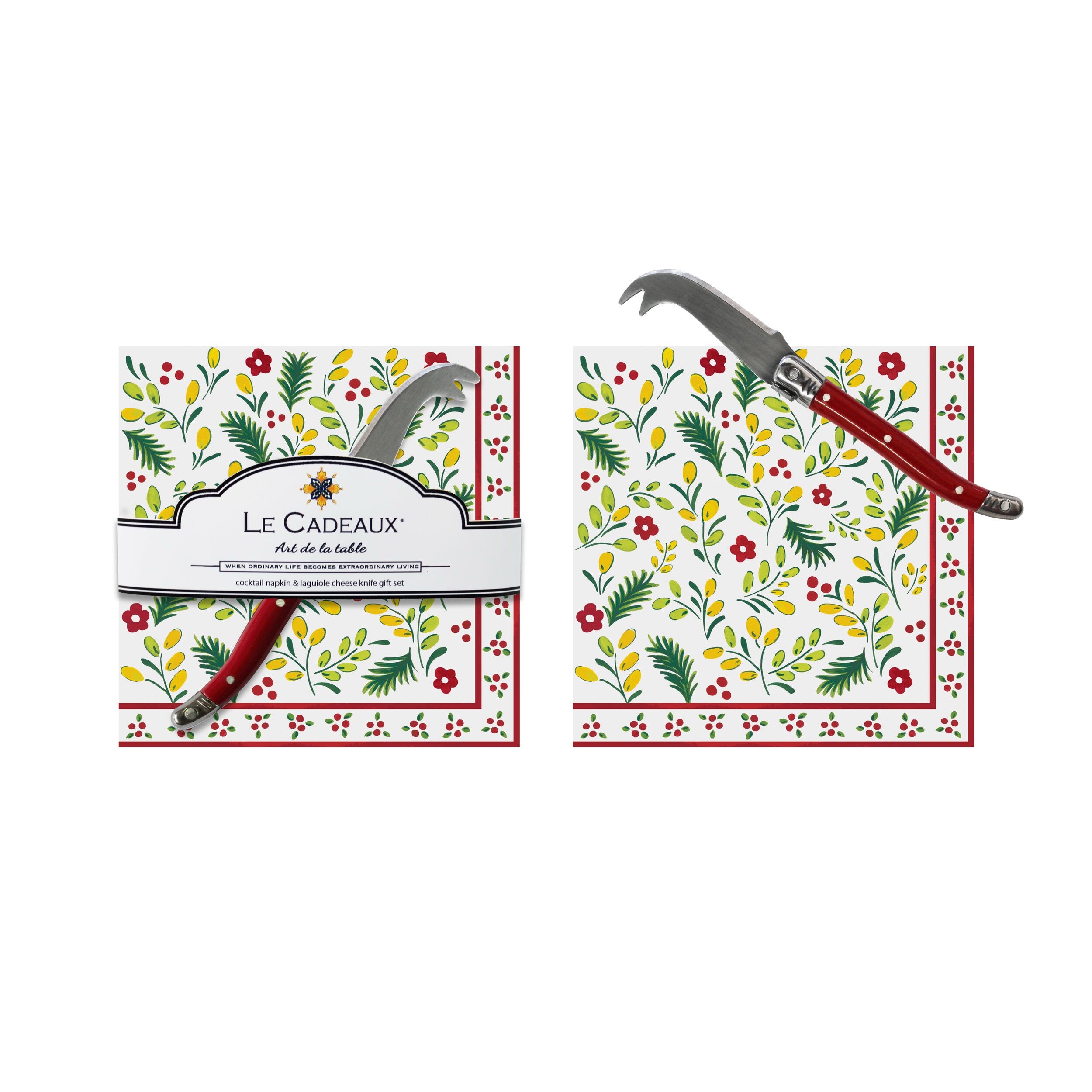 Le Cadeaux Capri Cocktail Napkin and Cheese Knife - Thumbnail 4