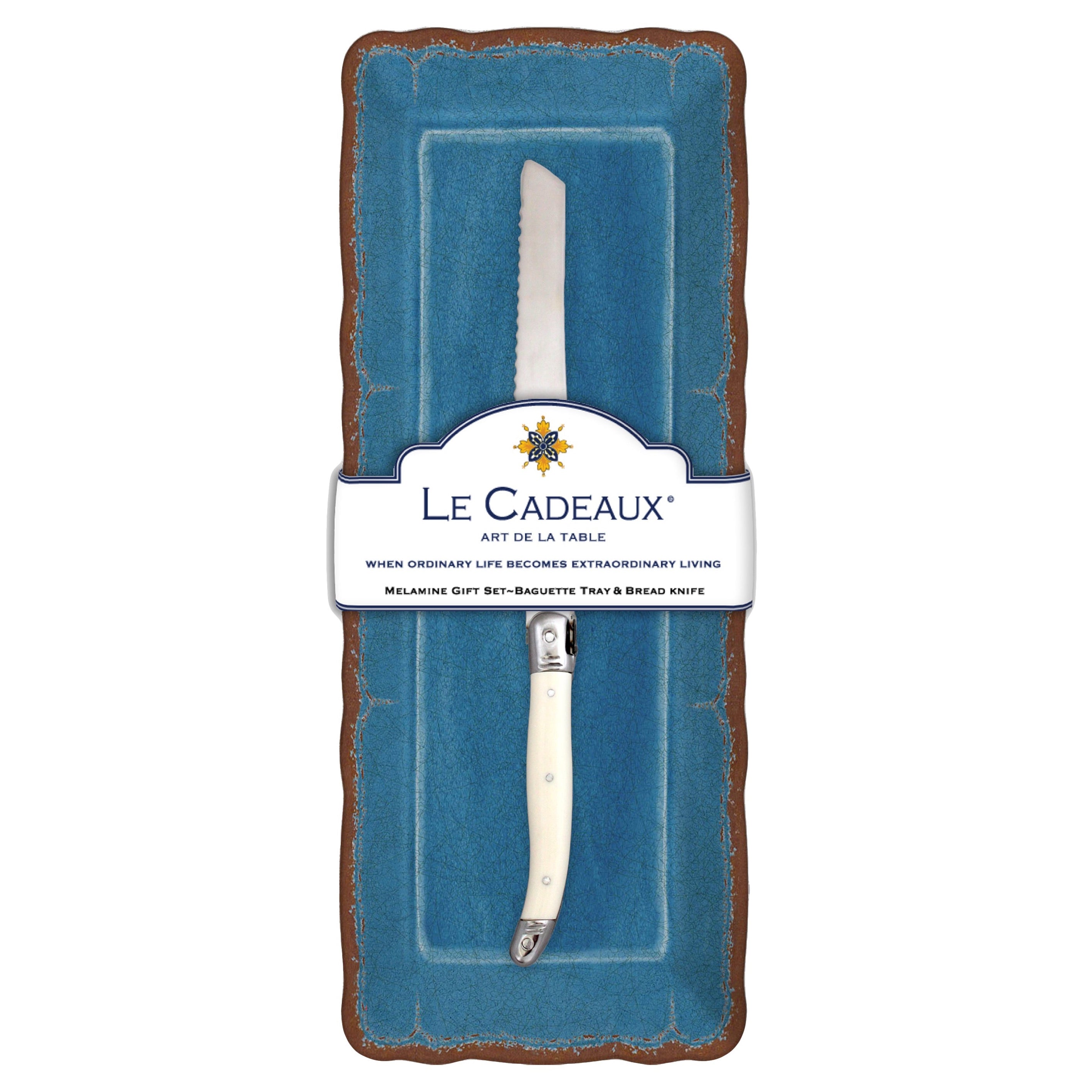 Antiqua Blue Baguette Tray Gift Set