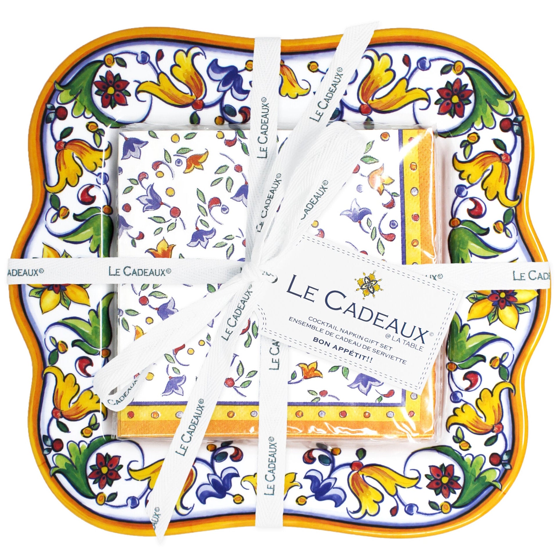810266036473+CCGS-206CAPR_Le_Cadeaux_Capri_Cocktail_Napkin_and_Holder_Gift_Set