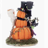 Rear view showcasing airbrushed velvet pumpkin and costume details.