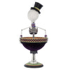 Description: Rear angle showing the full plaid jacket, hand-painted details, and height of this whimsical Halloween figure.