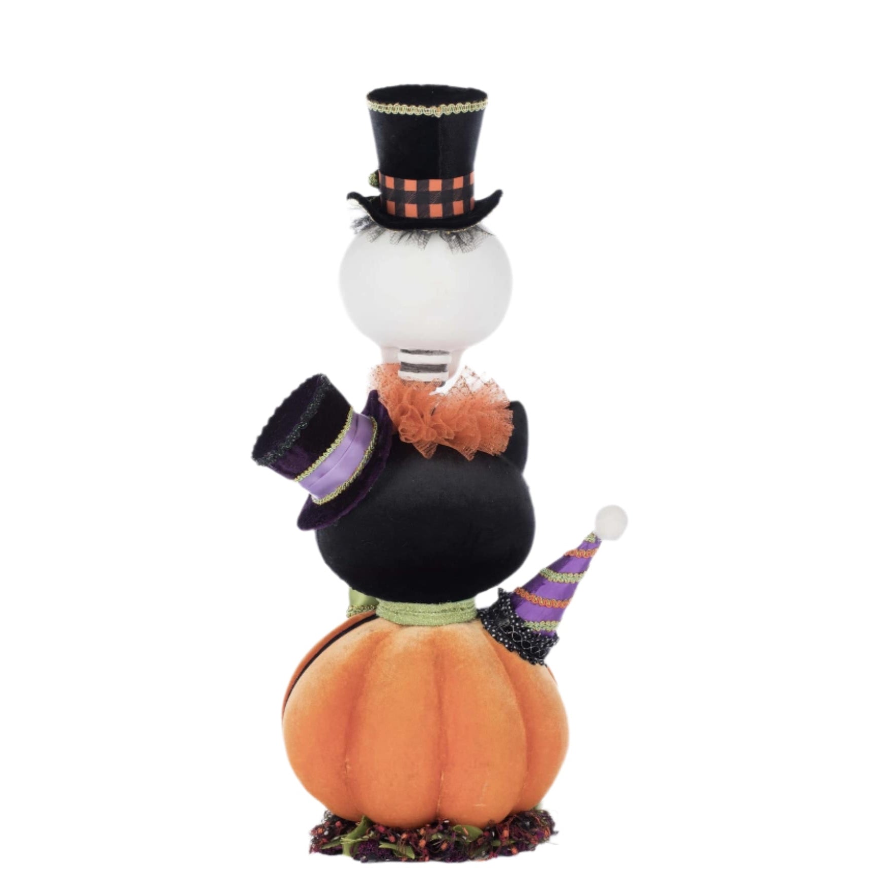Rear angle highlighting hand-painted detail and dimensional trims of the stacked Halloween characters.