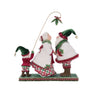 Rear angle of Katherine’s Collection Mr. and Mrs. Claus Under the Mistletoe figurine, SKU 28-428516, GTIN 810074128544