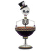 Decorative skeleton figure with a top hat holding a bowl on a white background