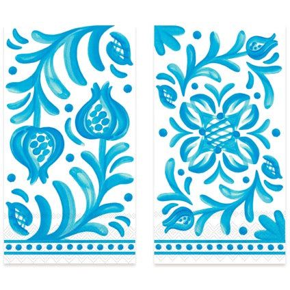 CC-NPSCT3340+le+cadeaux+Sicily+Teal+Guest+Napkin+front+and+back
