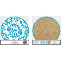 CC-SPLSCT+le+cadeaux+Sicily+Teal+Charger+Placemats+front+and+back+in+packaging