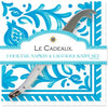 CCGS-256SCT+le+cadeaux+Sicily+Teal+Cocktail+Napkin+and+Mini+Laguiole+Cheese+Knife+hostess+gift+set