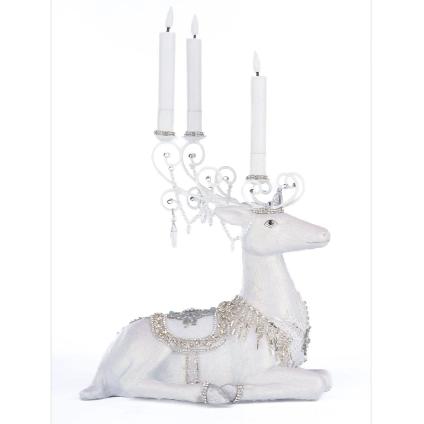 Crystal Christmas Sitting Deer Candle Holder 28-428300 - Thumbnail 4