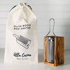 Olivewood cheese grater presented as an elegant kitchen gift