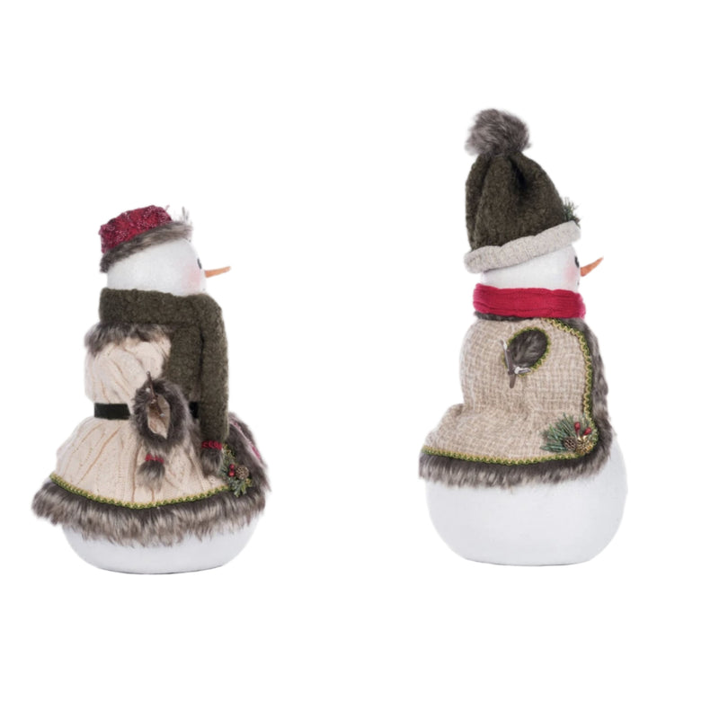 Full-length view of Katherine’s Collection Mr. and Mrs. North Country Snowman, SKU 28-428273, GTIN 810074127851.