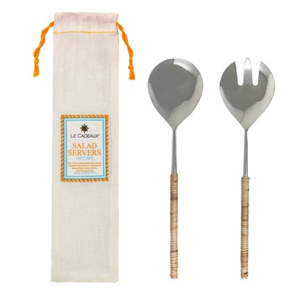 810056676391+le+cadeaux+GS-124+rattan+salad+server