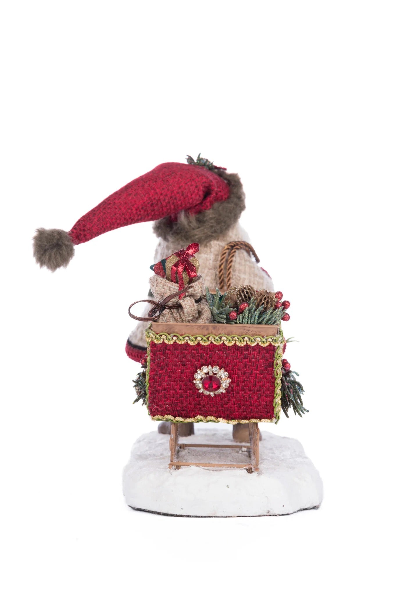 Katherine’s Collection Santa Pulling Sleigh Candle Holder styled in holiday display, SKU 28-428274, GTIN 810074127868