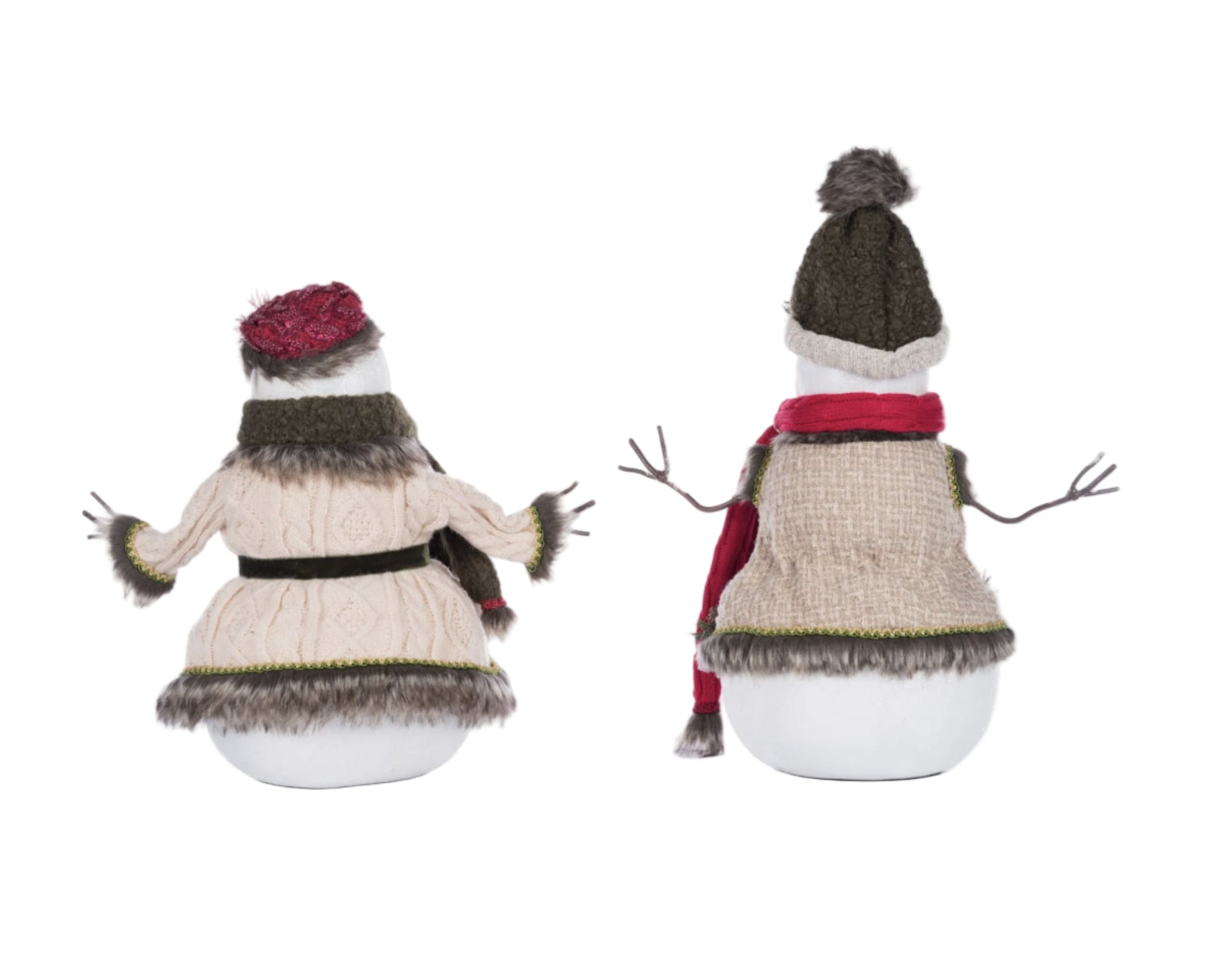 Mr. and Mrs. North Country Snowman styled in holiday decor, Katherine’s Collection, SKU 28-428273, GTIN 810074127851