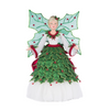 Katherine’s Collection Holly Berry Fairy Tree Topper front view with tulle layers and angel wings.