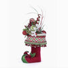 Close-up of sequined details on Holly Woods Elf Boots Tabletop Container, SKU 28-428358, GTIN 810074128391