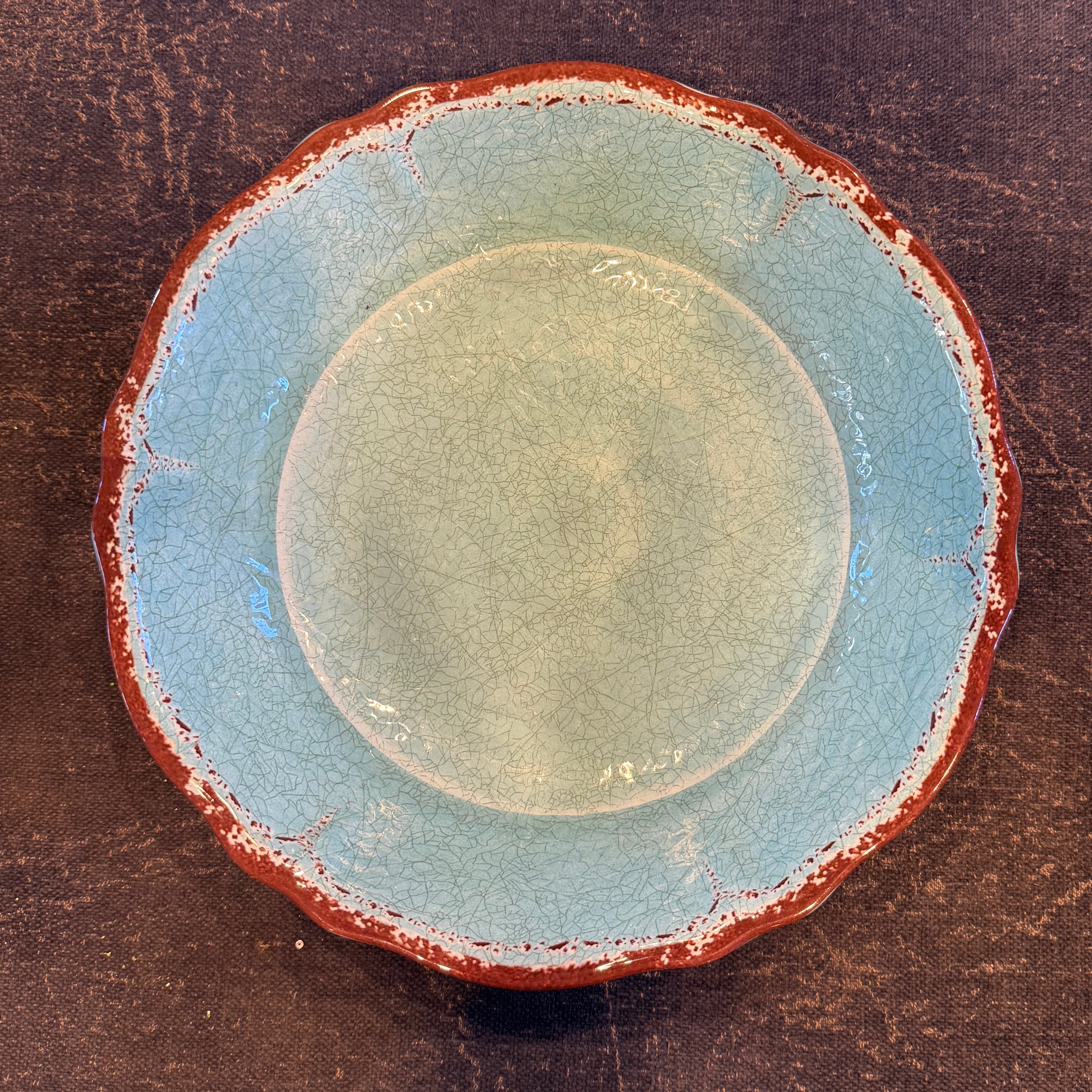 Le Cadeaux Antiqua Turquoise Salad Bowl - Thumbnail 3