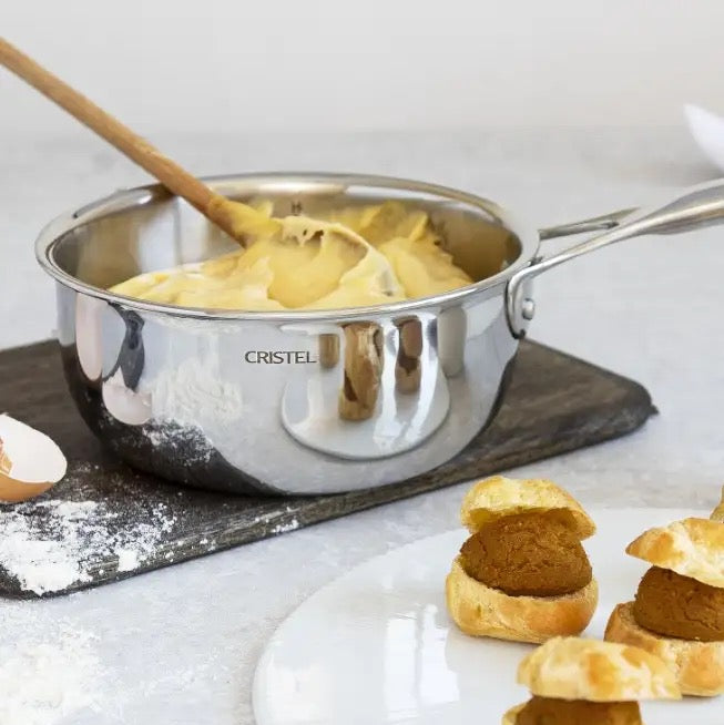 Cristel Castel’Pro 22 cm 2.5 QT 5-Ply Stainless Steel Saucepan