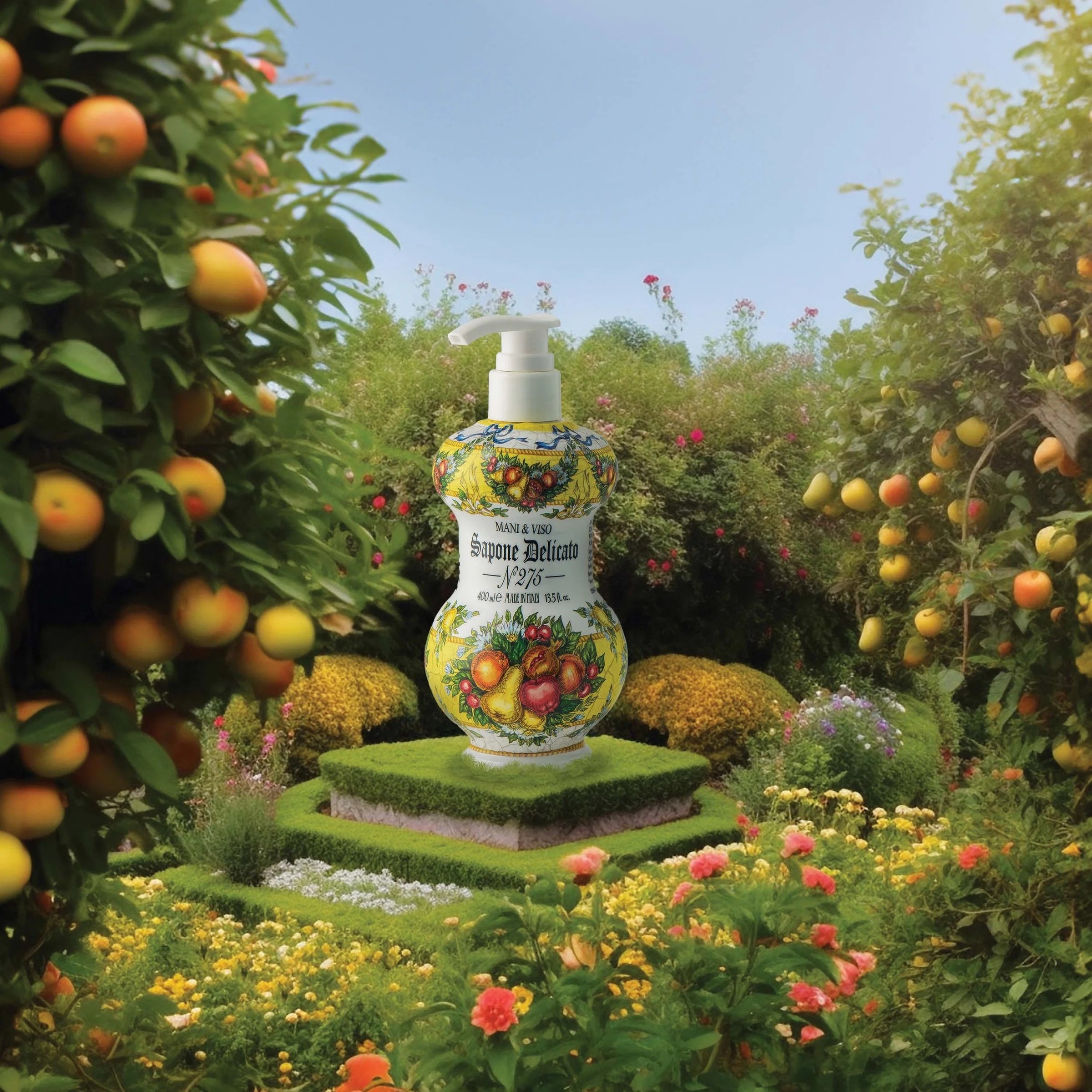 Luxury floral and fruity hand soap from the Rudy Profumi Albarelli Collection, Alboretum fragrance, dermatologically tested.