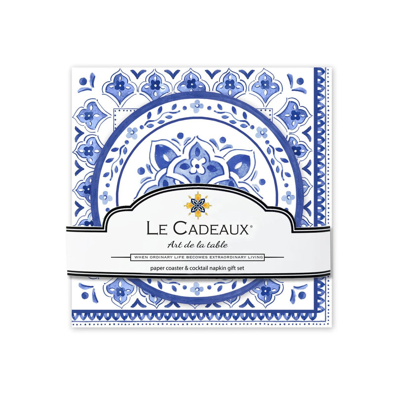 Moroccan Blue Tablescape Collection | Placemats, Napkins & Coasters